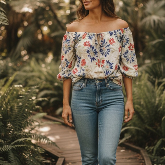 Denim & Supply Ralph Lauren Tops - NWT Denim & Supply RL Boho Tropical Floral Print Oversized Blouse Size S